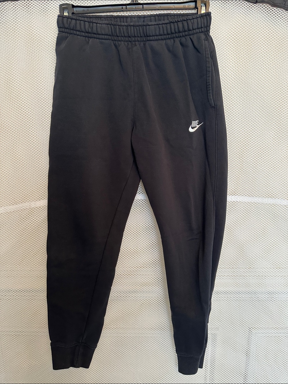 Nike Black Jogger Sweatpants with White Swoosh